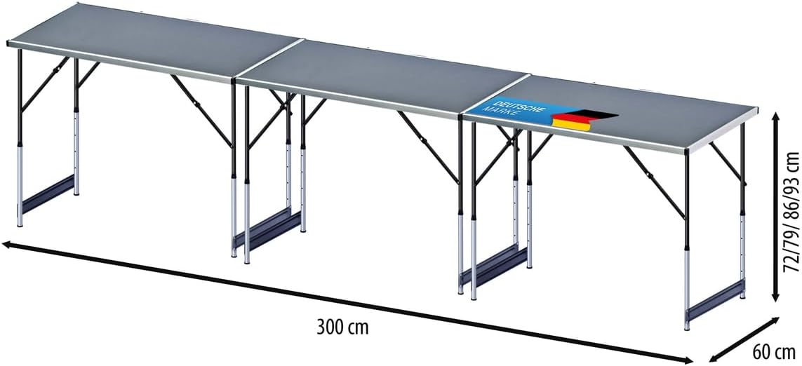Thumbnail 1 de GOODS+GADGETS Klappbarer Multifunktionstisch – 3er Set Grau, höhenverstellbar 55/62/69 cm