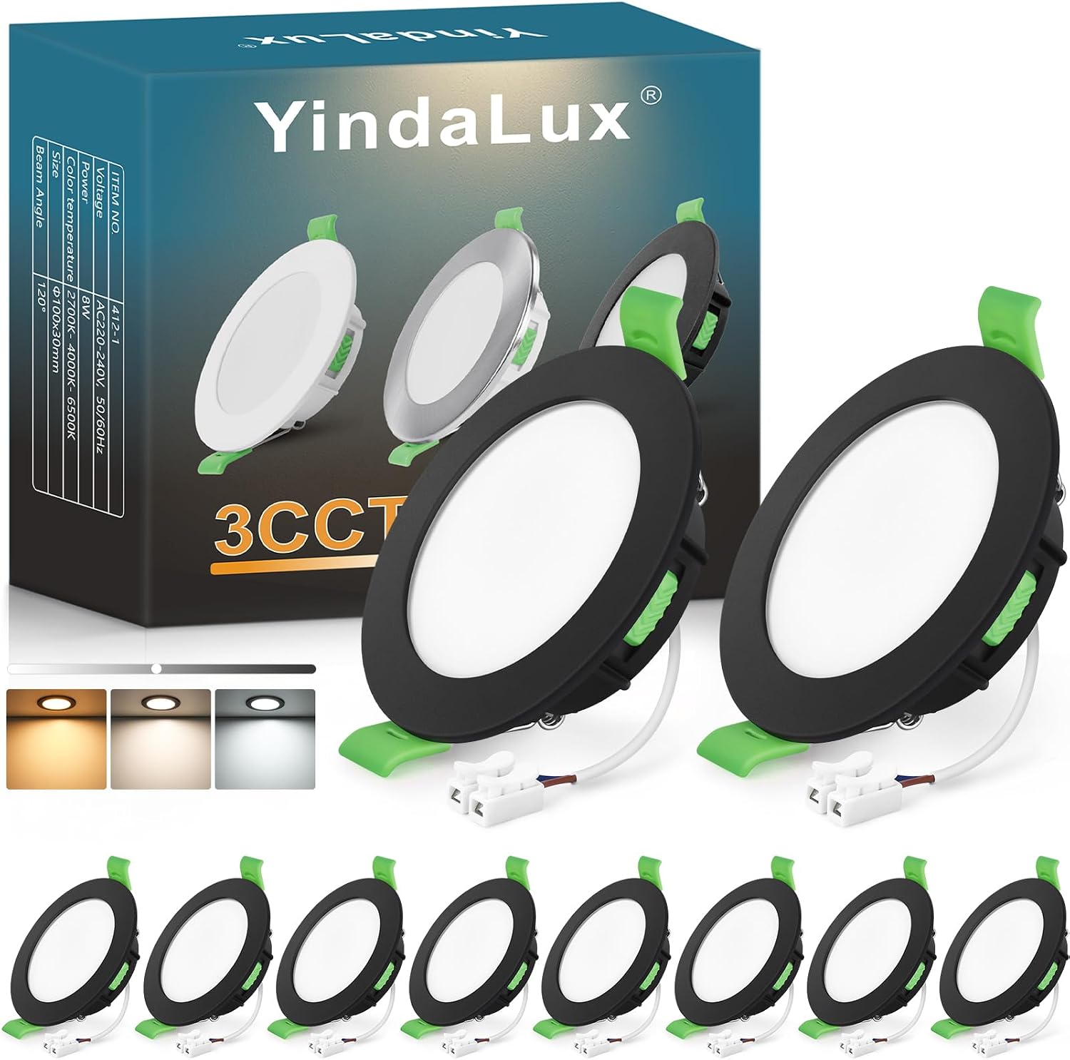 Detalle de YindaLux Einbaustrahler 8W 10er Set