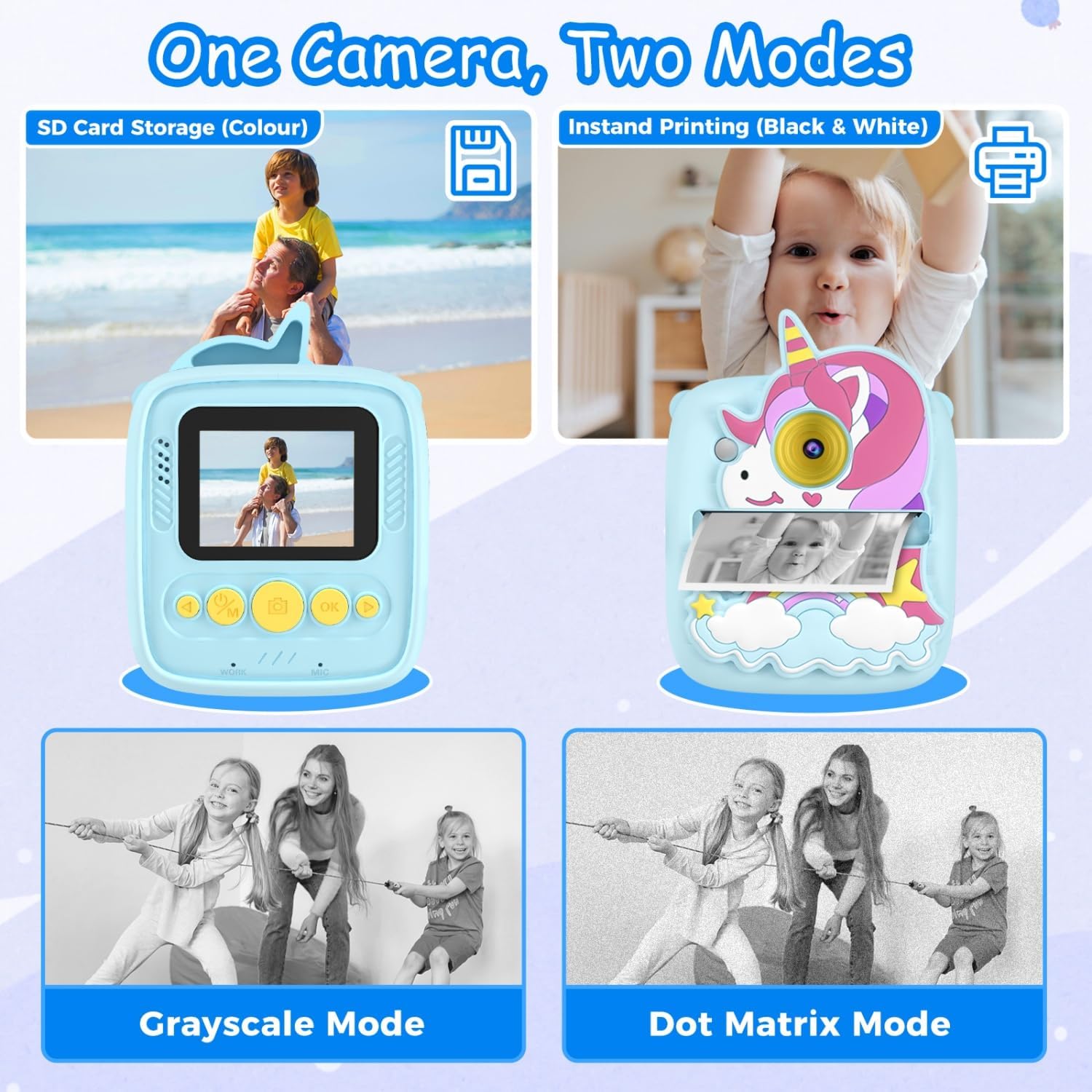 Detalle 2 de Kids instant print camera 48MP HD