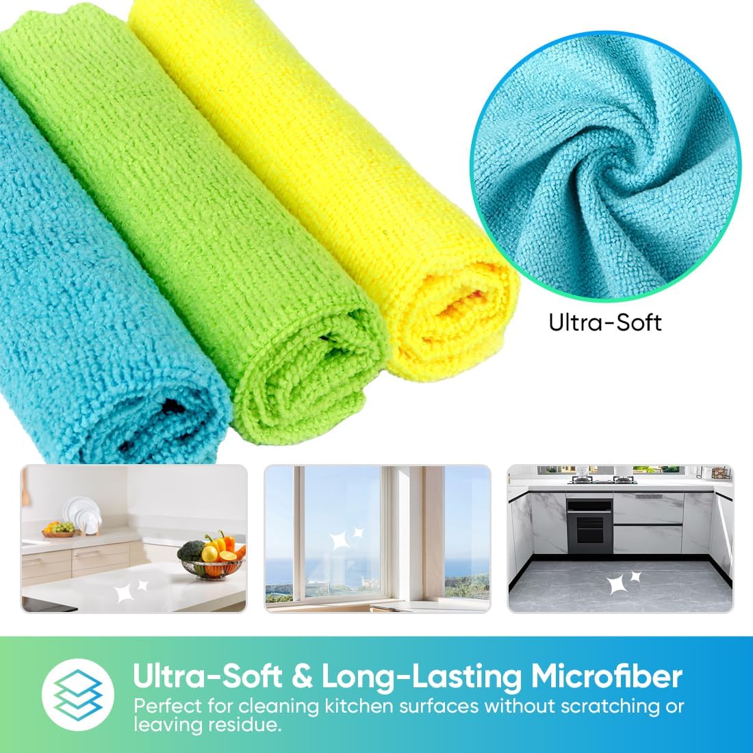 Detalle 2 de HOMEXCEL microfibre cleaning cloths 30 x 30 cm