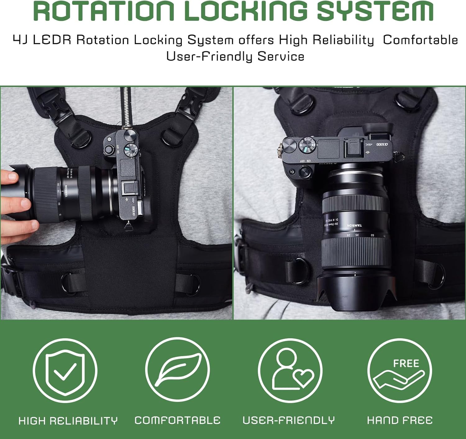 Detalle 2 de 4J LEDR Camera Carrier Chest Harness: Rugged Chest Mount for Photographers