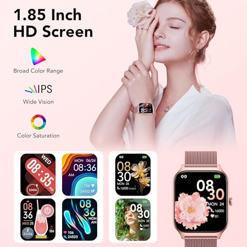 Detalle de CASCHO Reloj Inteligente para Mujer 1.85" HD con Llamadas, 120+ Modos Deportivos y Monitor de Salud