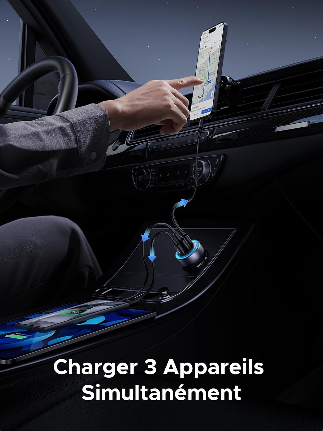 Thumbnail 2 de UGREEN Chargeur Allume-Cigare USB-C 30W 3 Ports — Charge Rapide et Sécurisé pour Voiture