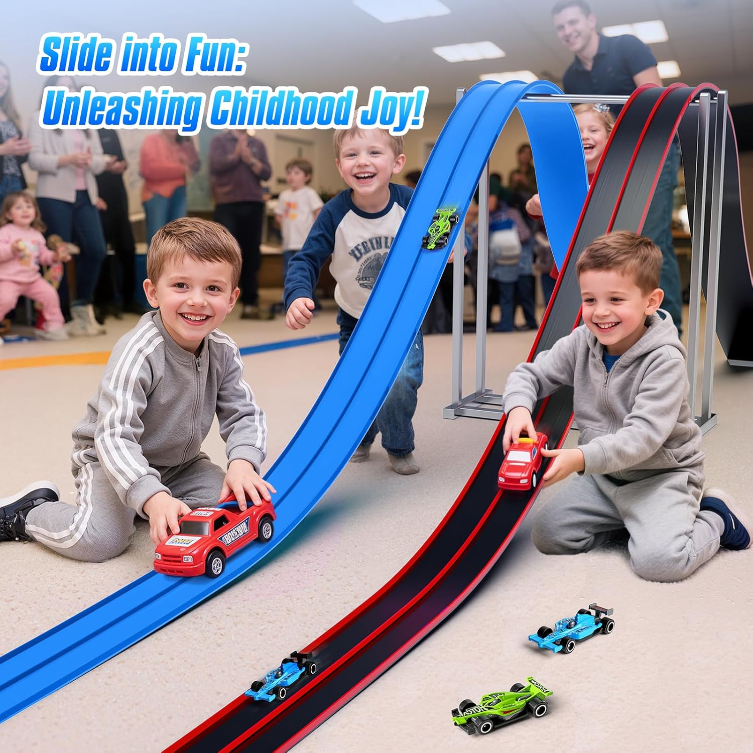 Thumbnail 4 de Hot Bee 4.5m Flexible Race Car Track for Kids