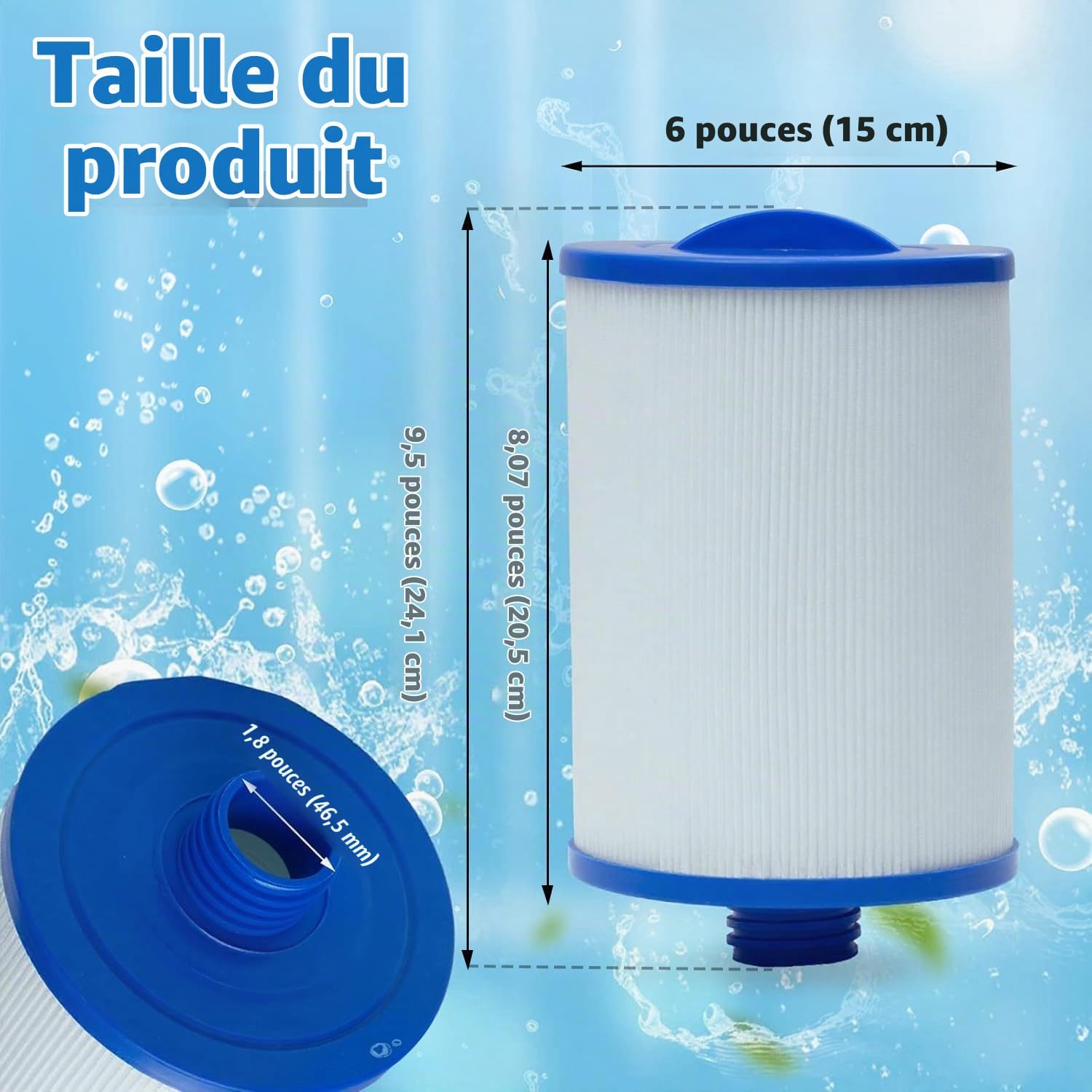 Detalle 2 de JEFFEL PWW50 whirlpoolfilter, 2 stuks met filteroppervlak van 45 m²