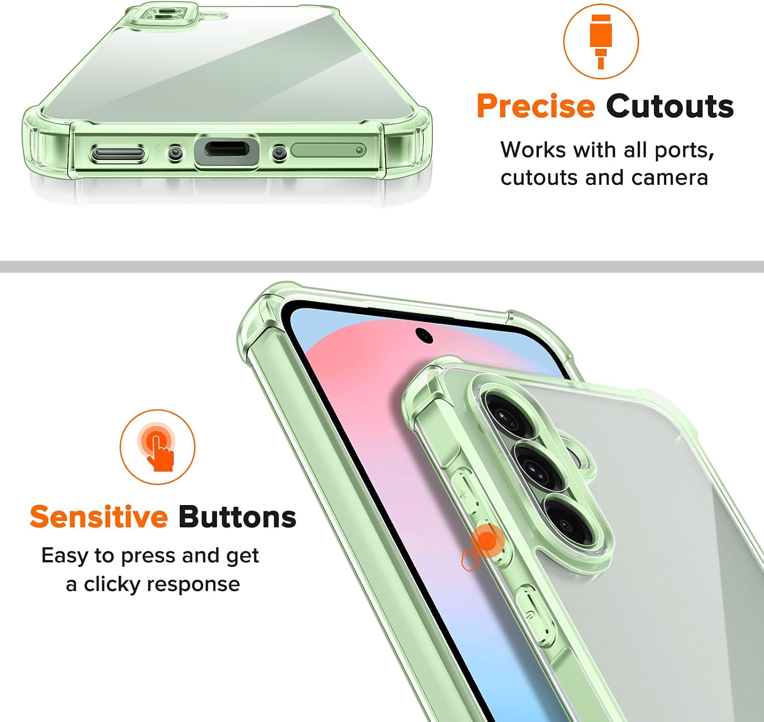 Detalle de iVoler Cover Trasparente Anti-Ingiallimento per Samsung Galaxy A56 5G – 2 Vetri Temperati + Paraurti TPU Morbido