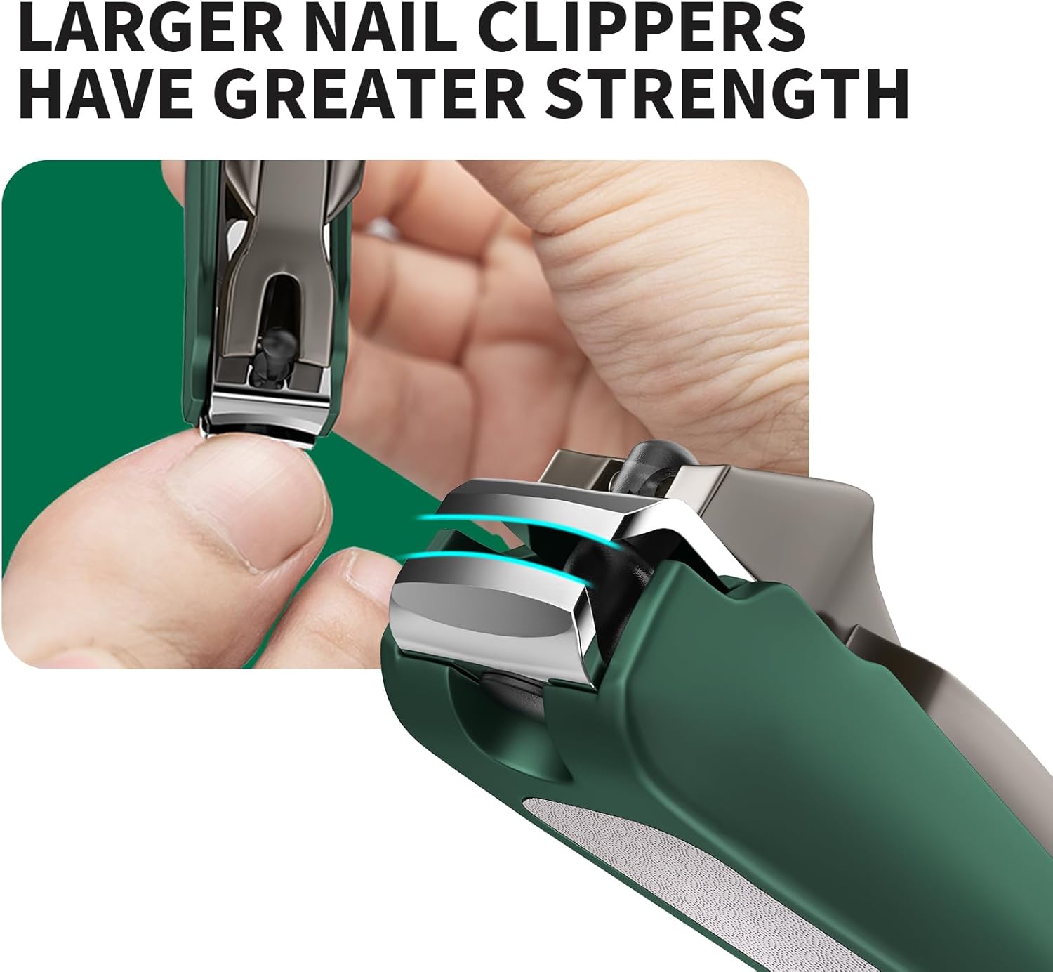 Thumbnail 2 de VANWIN Nail Clippers for Men with Catcher (2-Pack Large & Small) – anti-splash self-collecting trimmer set for fingernails & toenails