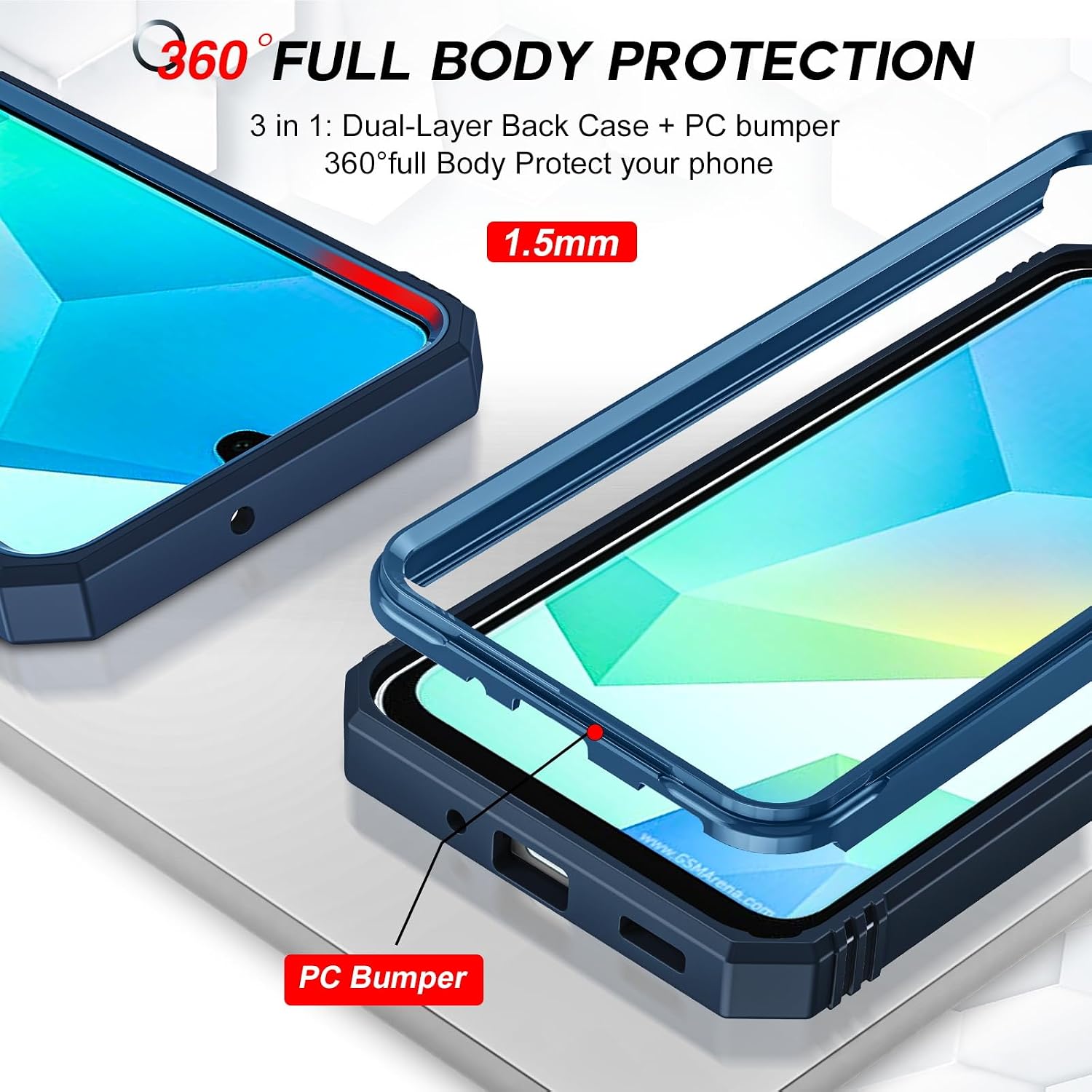 Thumbnail 4 de LeYi Samsung Galaxy A17 Case with Camera Slider, 2 Tempered Glass Protectors and Ring Stand