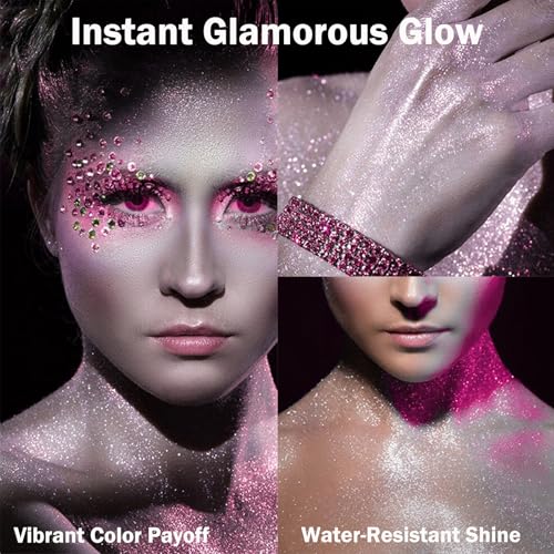 Thumbnail 1 de Mikloven Rose Pink Glitter Body Shimmer Spray 100ml – Waterproof, Quick-Dry Sparkle Mist