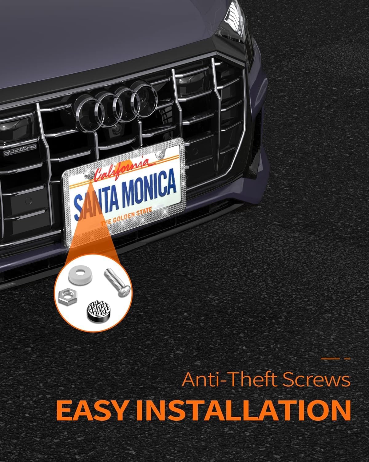 Detalle de HOTOR License Plate Frame, Stainless Steel