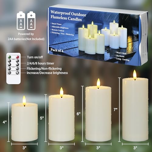 Detalle de Yeelida LED-Kerzen im 4er-Set