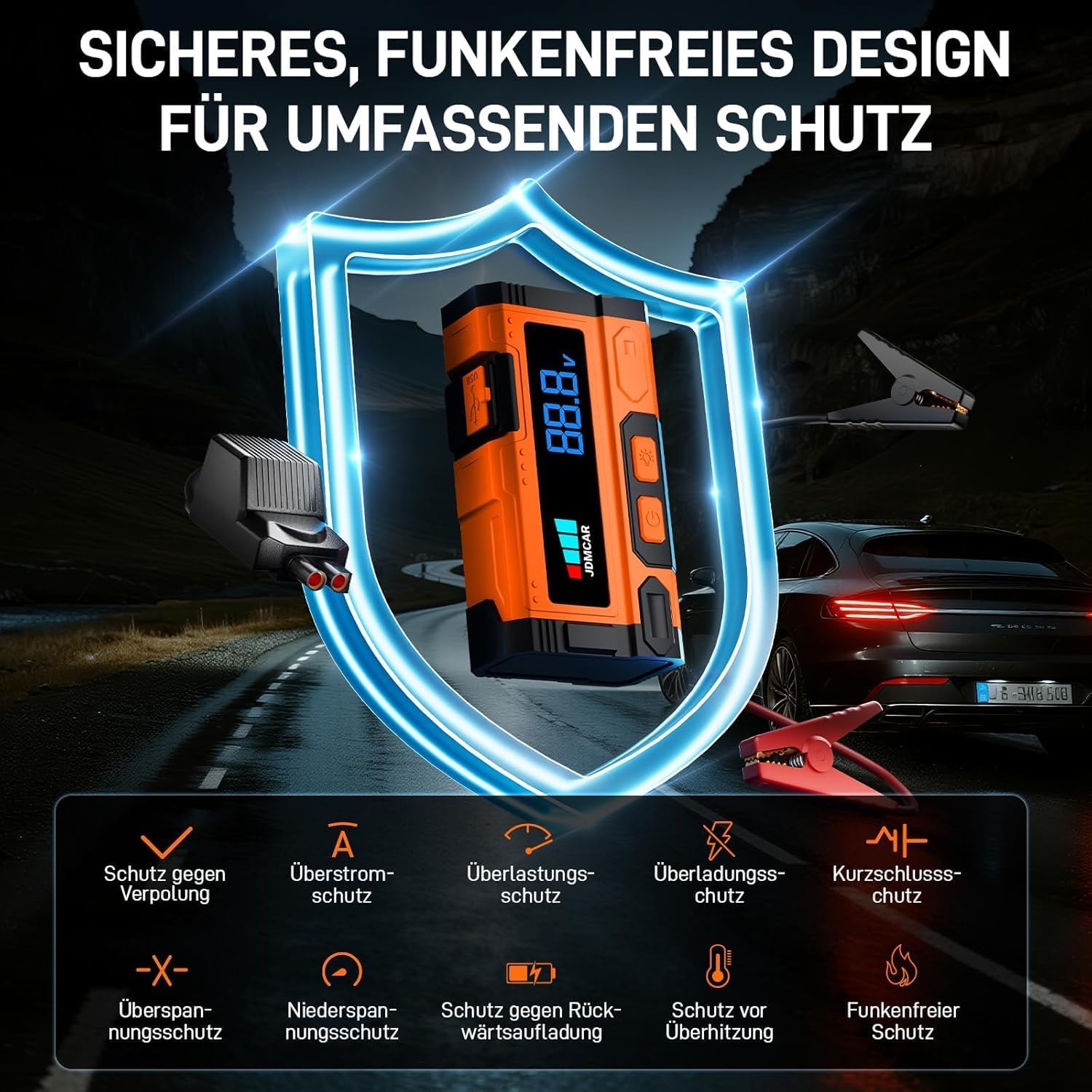 Detalle de JDMCAR Starthilfe Powerbank 6000A für Pkw