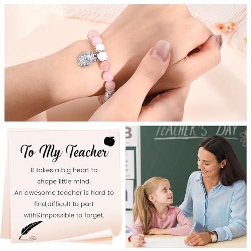 Detalle de BOCHOI Cadeau Maitresse Bracelet Maitresse D'école – Cadeau personnalisé pour maîtresse et maîtres