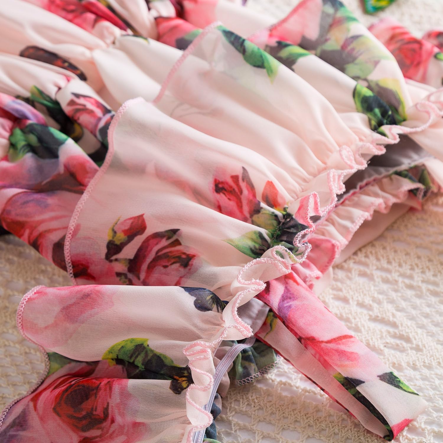 Detalle 2 de Girls floral off-shoulder dress 1-6
