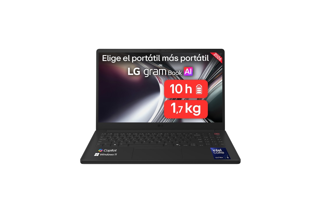 Detalle de LG gramBook 15U50U (15") — Portátil ligero con Windows 11 Home, 16 GB RAM y 512 GB SSD