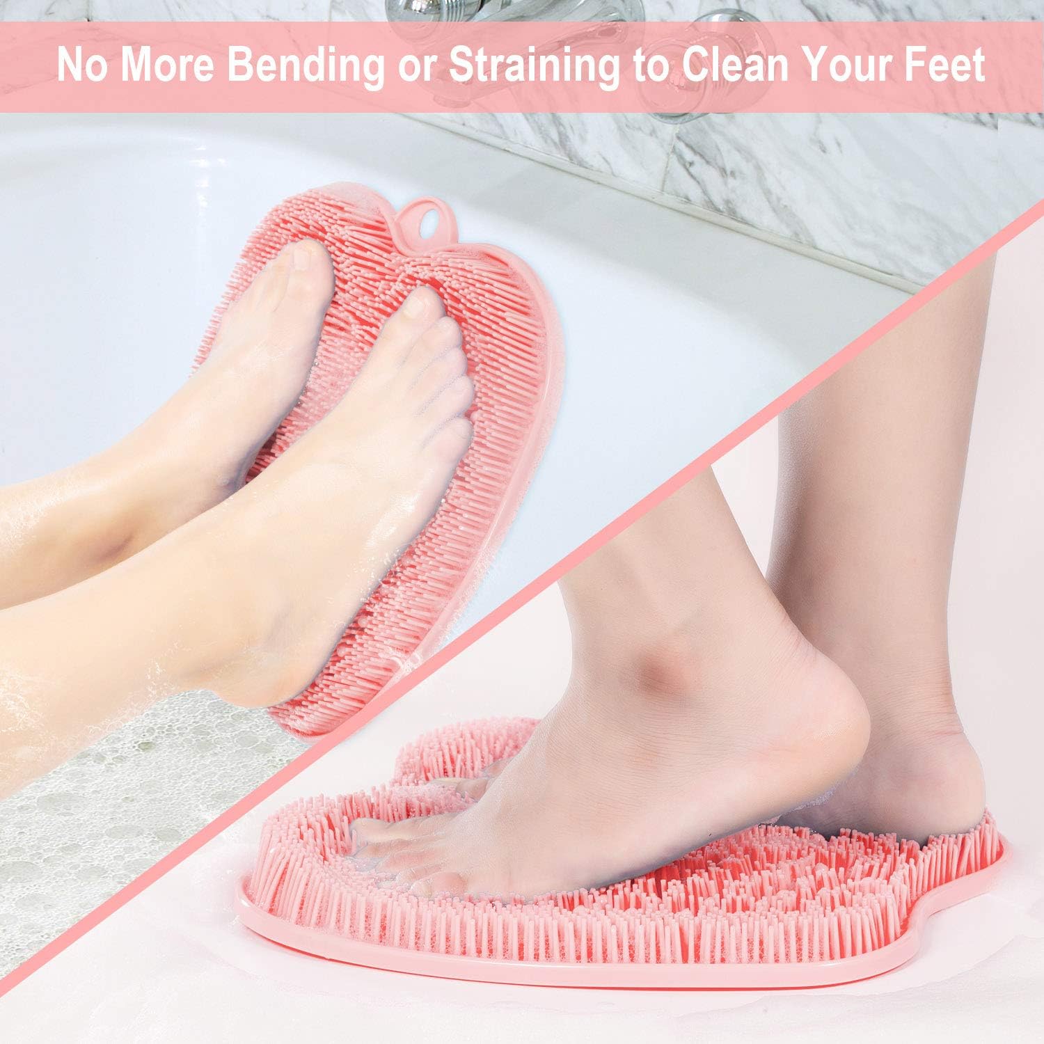 Detalle 2 de BESKAR FS-900 XL Shower Foot Scrubber Mat with Non-Slip Suction Cups