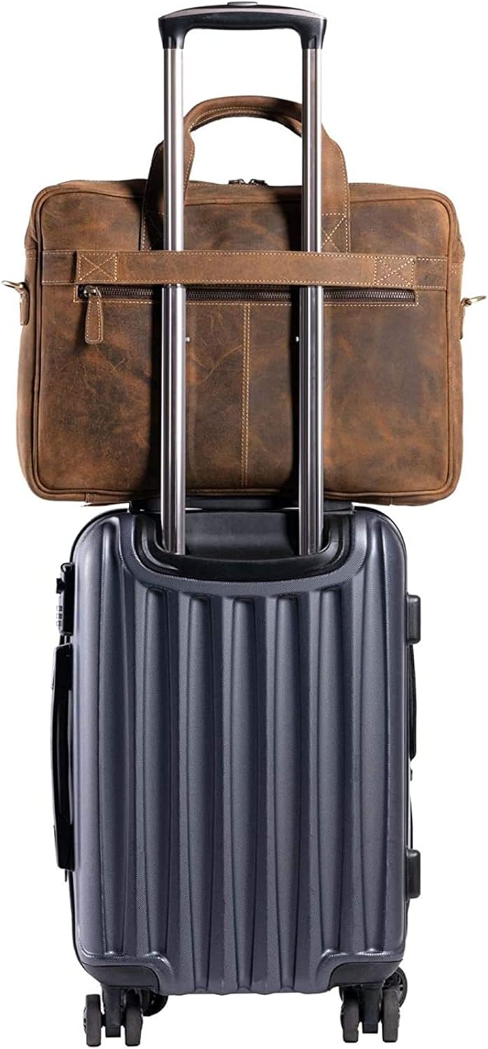 Thumbnail 1 de KPL Leather 18 Inch Laptop Messenger Briefcase