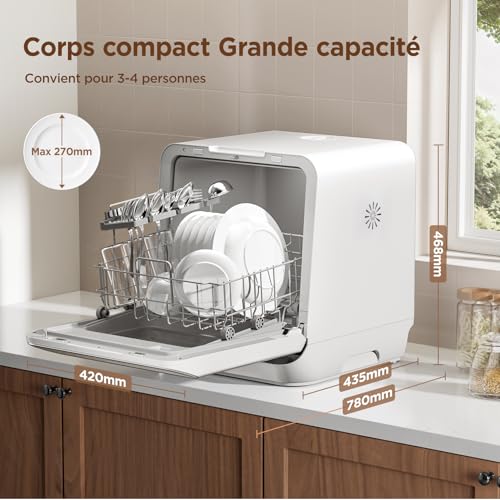 Thumbnail 6 de COMFEE’ MFD42S110W-IT Mini Lave-vaisselle de Table – 3 Couverts, 7 Programmes