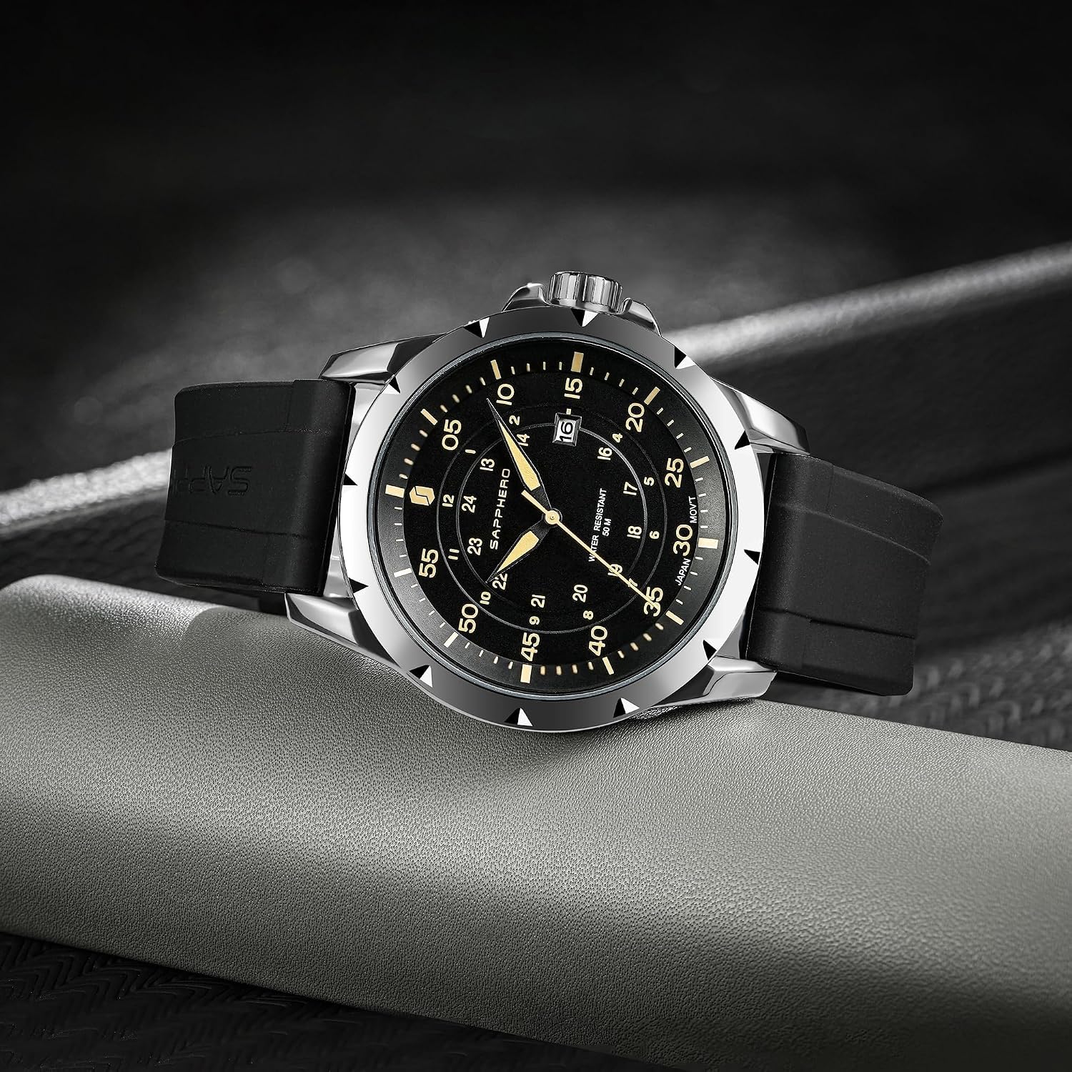 Detalle 2 de SAPPHERO orologio rotondo 50M