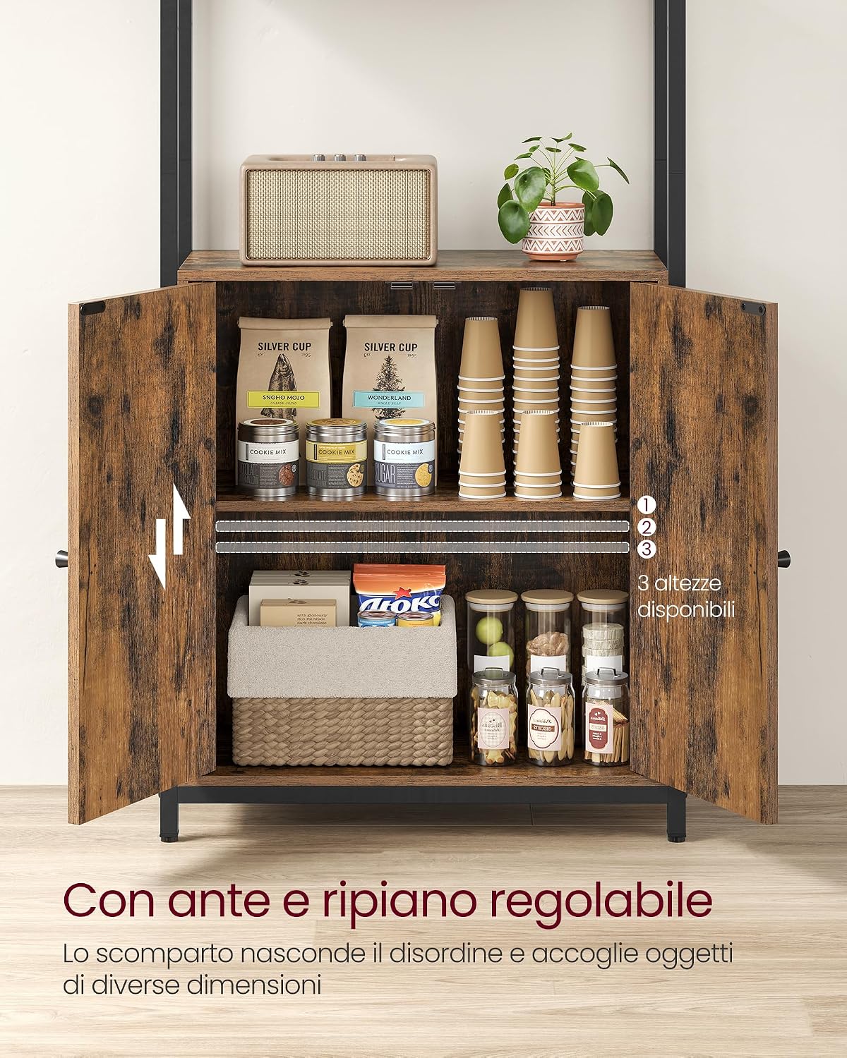 Thumbnail 4 de VASAGLE Libreria 6 Ripiani Marrone Vintage
