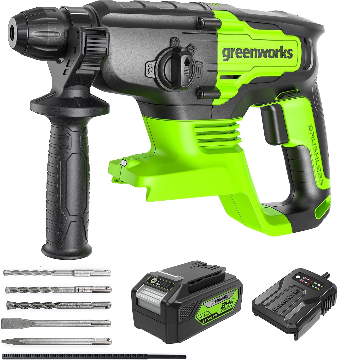 Thumbnail 6 de Greenworks GD24SDS2 24V trapano a percussione SDS 🔨
