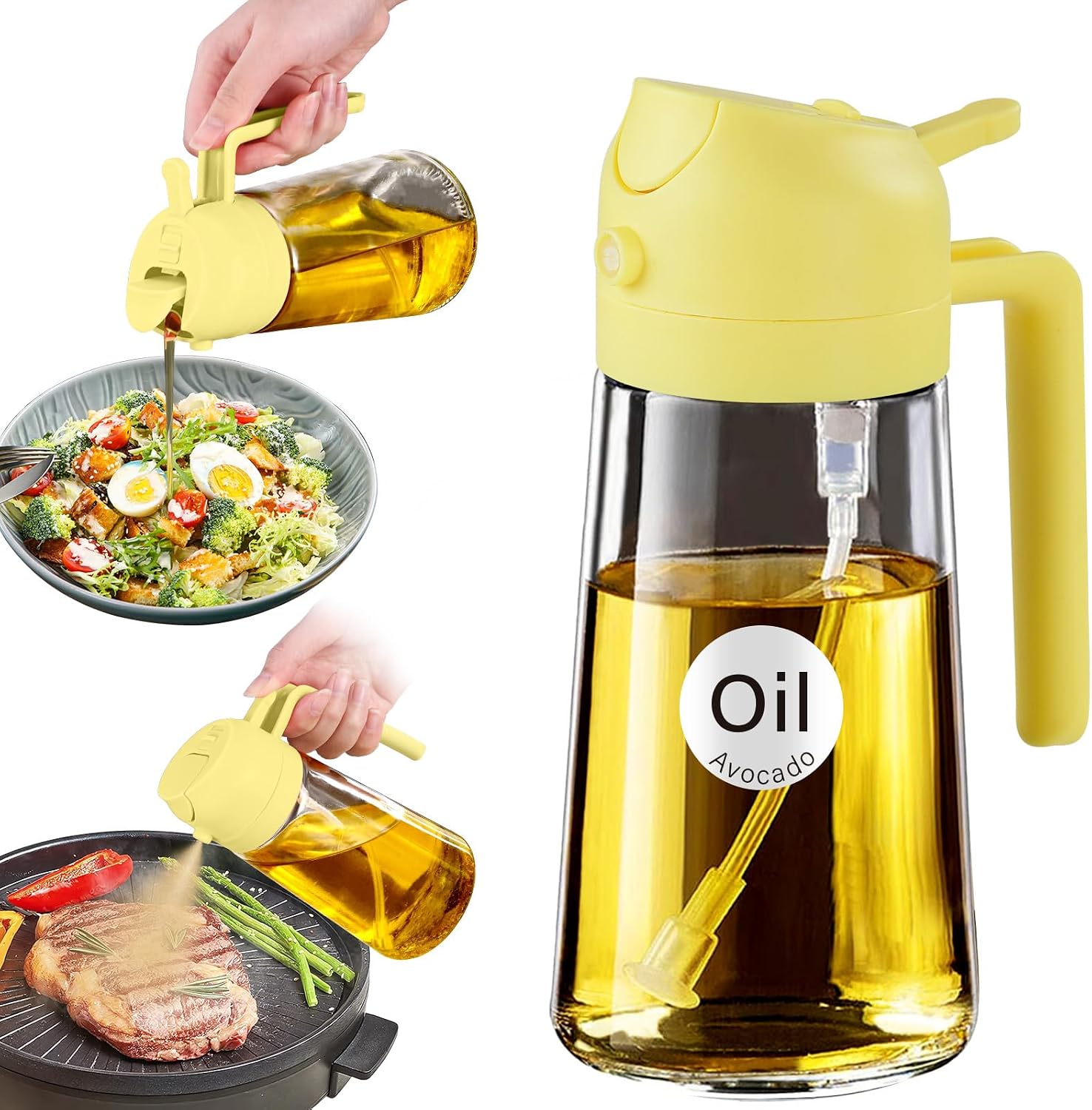 Detalle de YARRAMATE OS-Pomelo oliespray- en schenkfles van glas, 470 ml