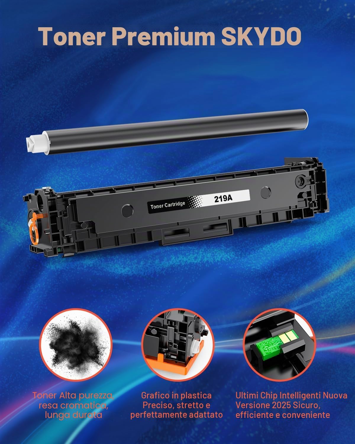 Detalle de Skydo 219A Toner Nero con Chip per HP Color LaserJet Pro 3202/3302 – W2190A 219X