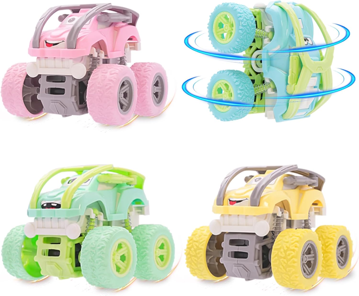 Thumbnail 6 de LEFEI Monster Truck Set for Boys Ages 3–7: 4-Pack Push & Go Stunt Cars