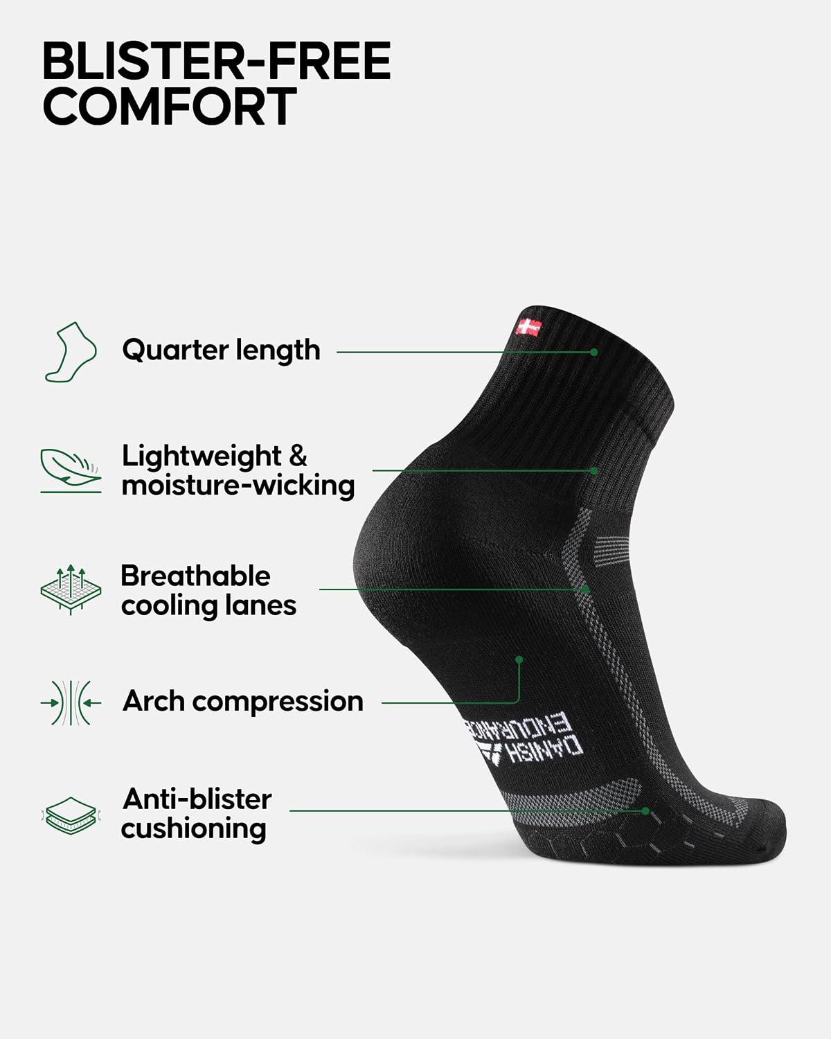 Detalle 2 de DANISH ENDURANCE Performance Socks 3‑Pack
