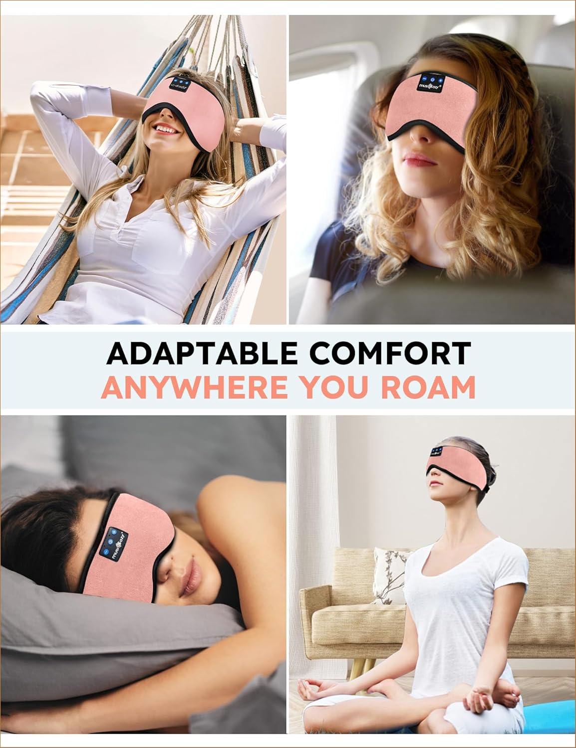 Thumbnail 6 de MUSICOZY Sleep Headphones Bluetooth 5.4 Headband with Built-In Eye Mask