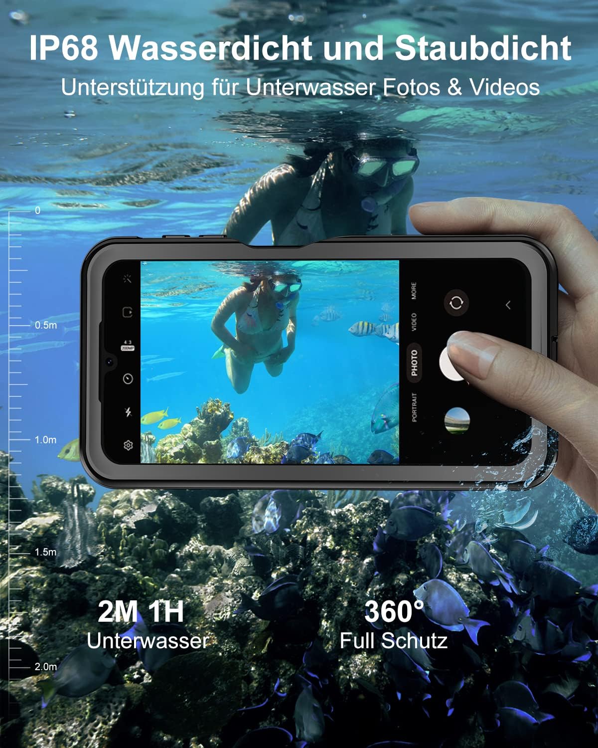 Thumbnail 2 de WIFORT Hülle für Samsung Galaxy A14 6,6" – IP68 wasserdicht, 360° Schutz & integrierter Displayschutz
