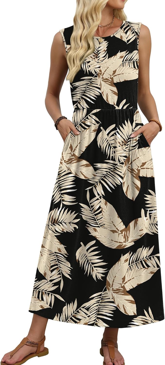 Thumbnail 2 de WIHOLL Summer Dresses for Women 2026 Maxi Dress with Pockets — Flowy A-Line Sleeveless Sundress