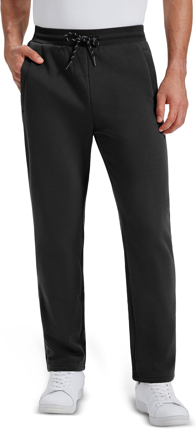 Detalle 1 de MAGCOMSEN Men's Sherpa-Lined Sweatpants, Heavyweight Fleece Joggers with 3 Pockets