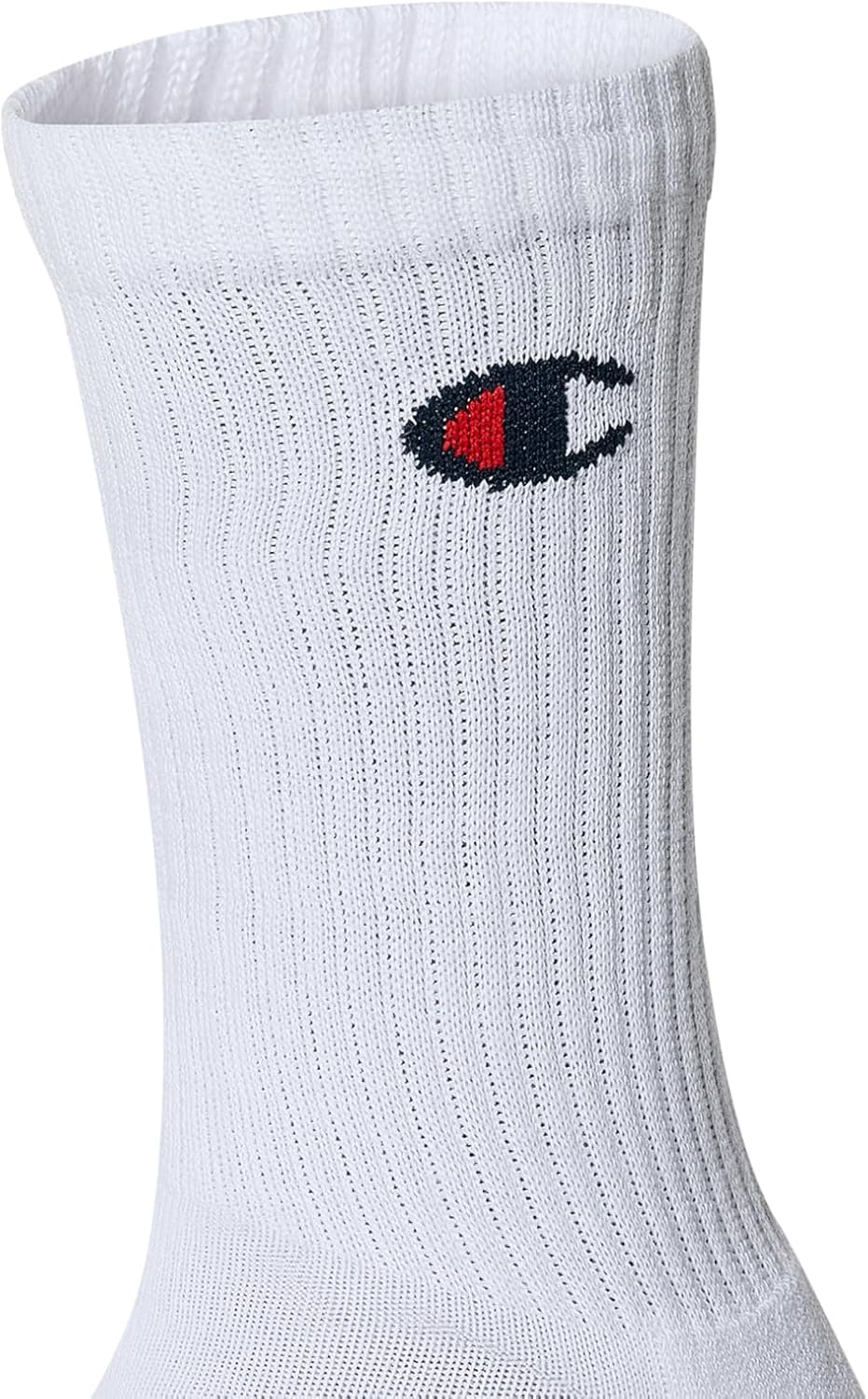 Detalle de Champion Logo Socks 6 Pairs – Cotton Crew Length, Ribbed