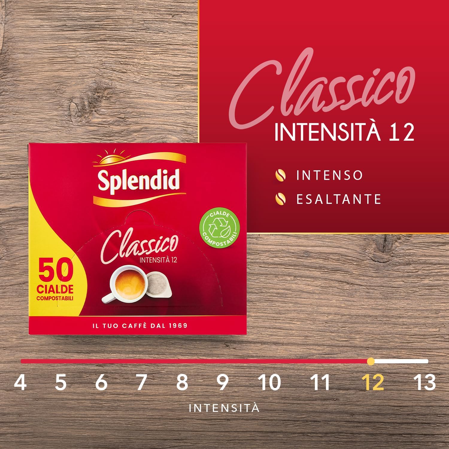 Detalle de Splendid Caffè in Cialde ESE – Intensità 12, 50 Cialde, Gusto Deciso e Aroma Tostato