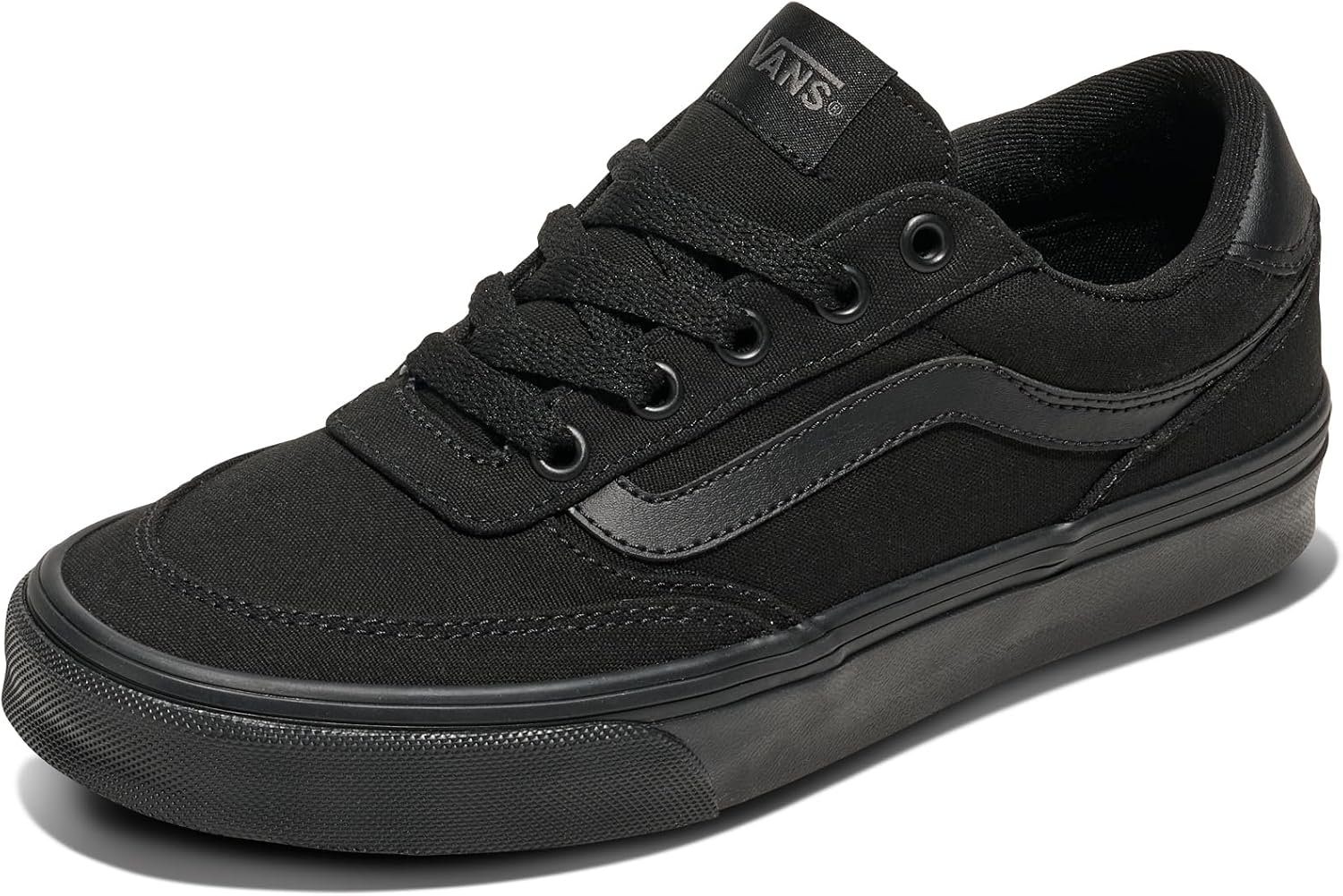 Detalle de Vans Brooklyn LS BasketFemme – Baskets basses noires en toile et daim, confort féminin
