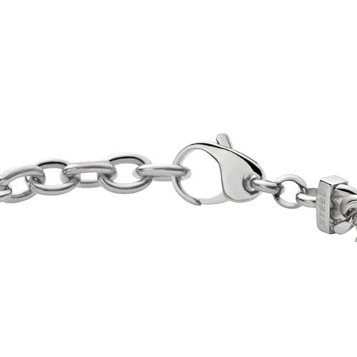 Detalle 1 de Diesel bracelet homme en acier inoxydable, chaîne chromée, 18 cm + extension