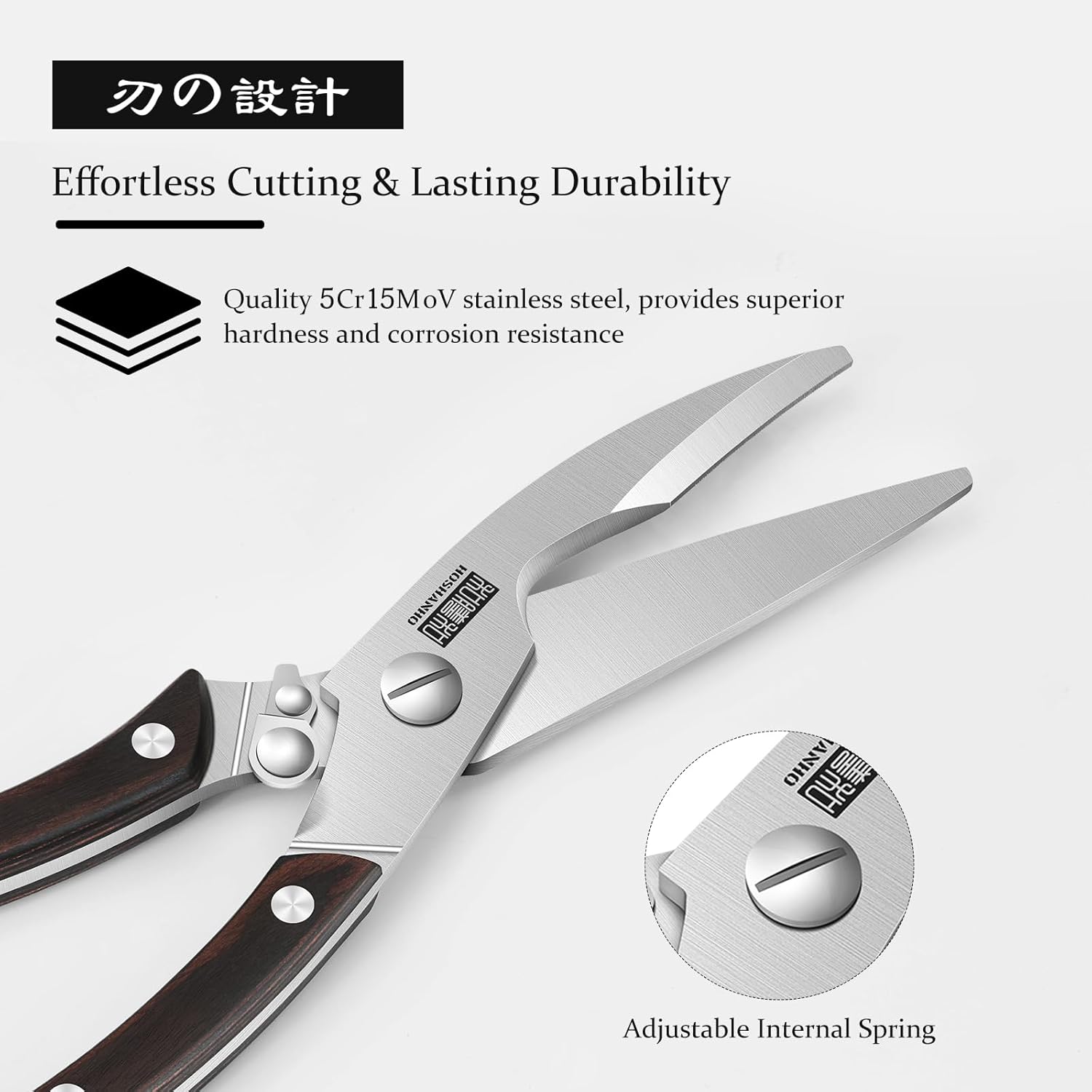 Detalle de HOSHANHO Kitchen Shears 5Cr15MoV Stainless Steel