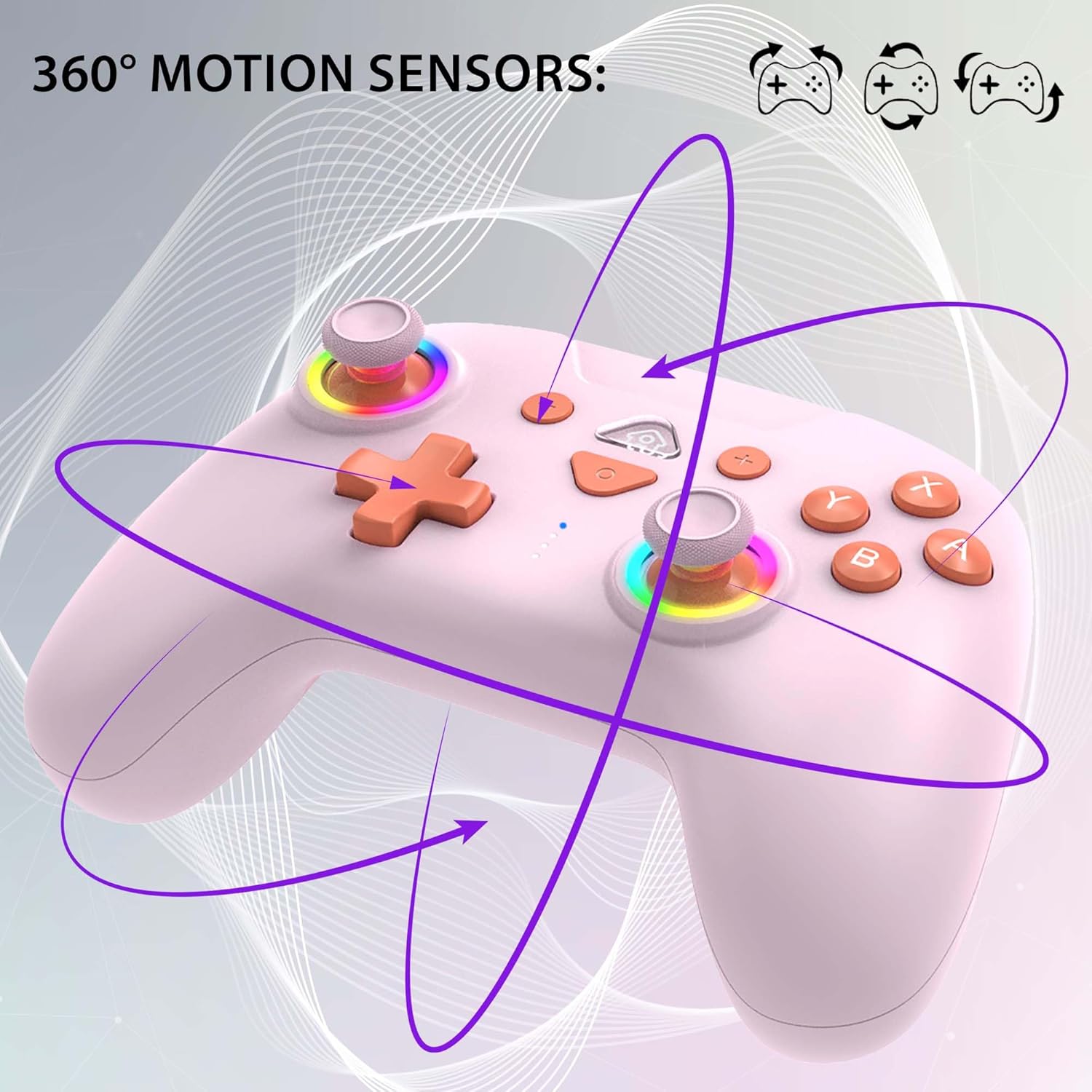 Thumbnail 5 de SUBSONIC Wireless Controller für Switch und Switch 2 – Bluetooth, LED, Vibration & 6-Achsen-Gyro in Rosa