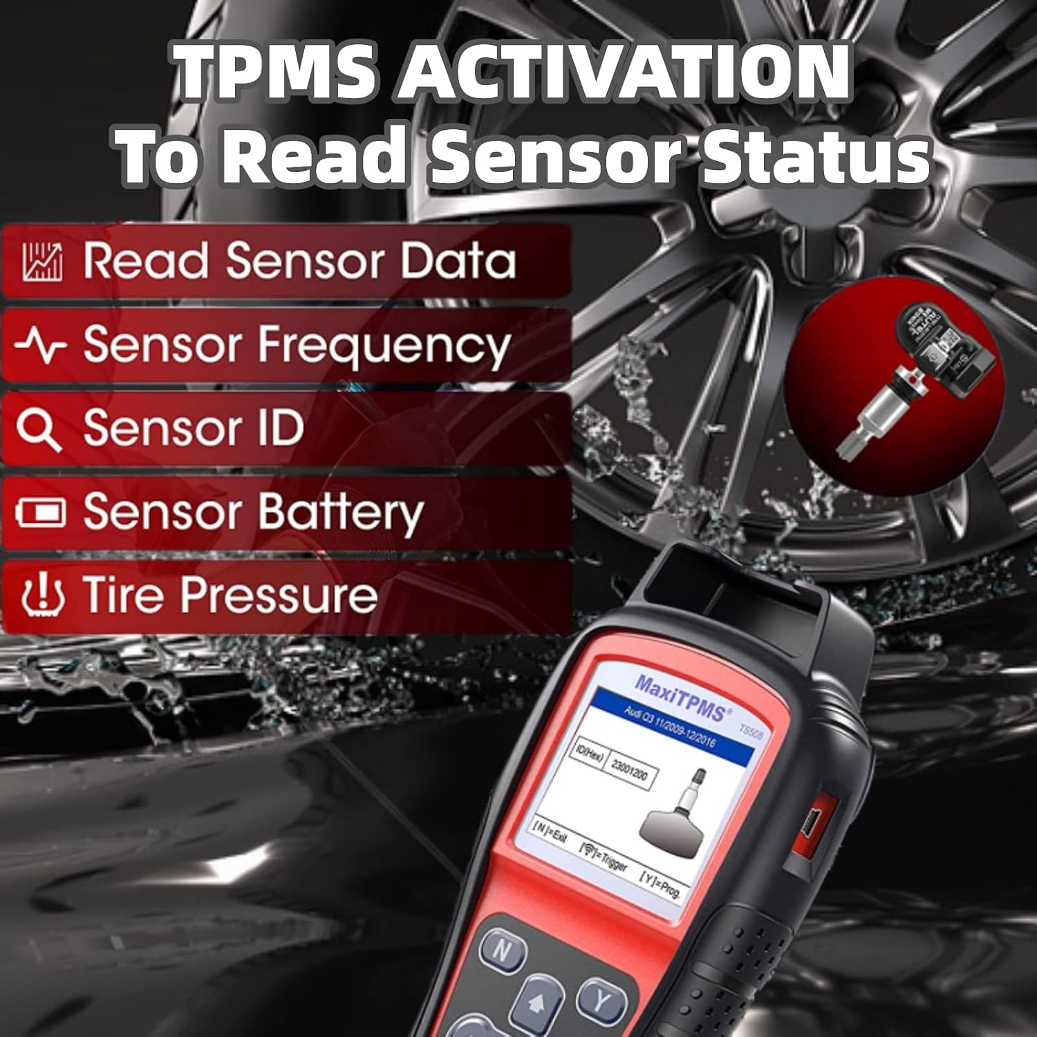 Thumbnail 4 de Autel MaxiTPMS TS508WF TPMS Relearn Tool: Dual-Mode Relearn, Autel MX-Sensor Programming, Free Lifetime Updates