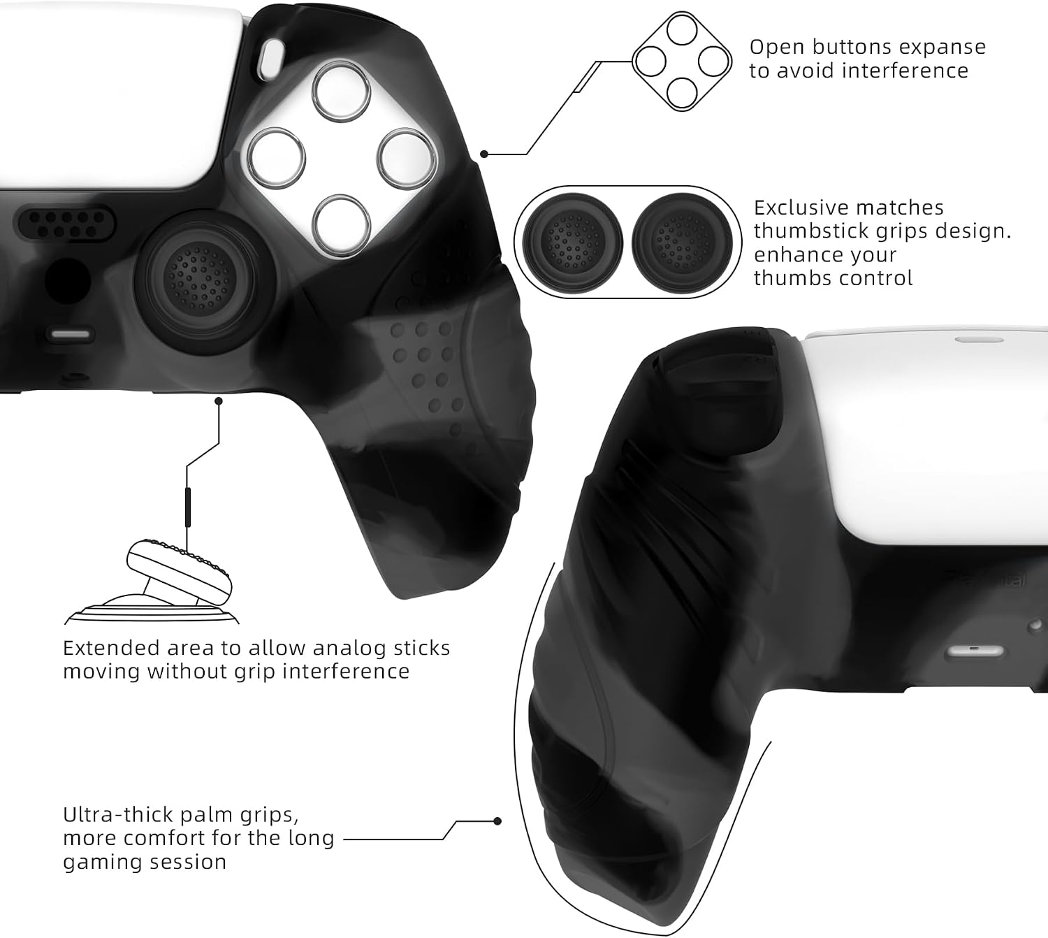 Detalle 2 de eXtremeRate PlayVital Guardian Edition silicone case for PS5 controller