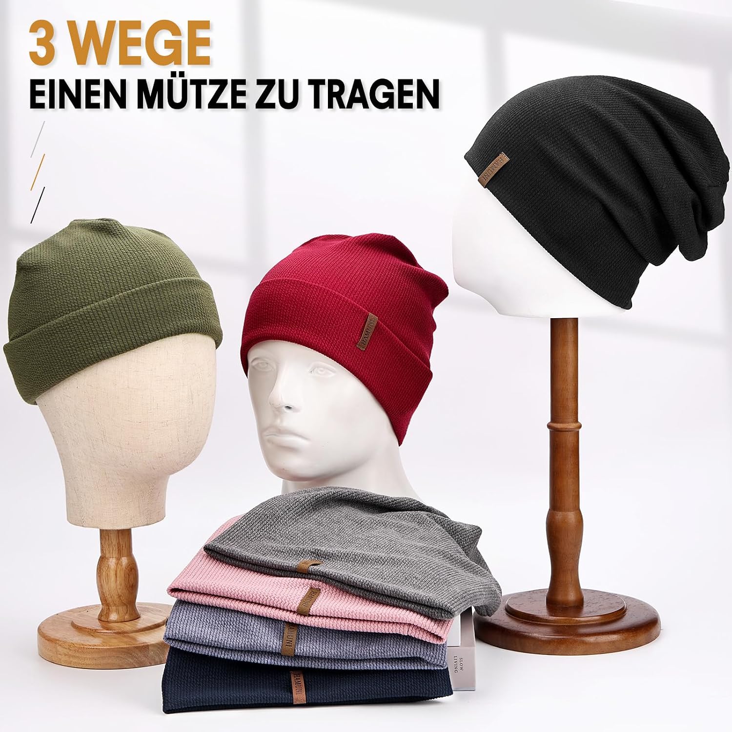 Detalle 1 de HAMUNI Slouch Beanie Mütze für 2023