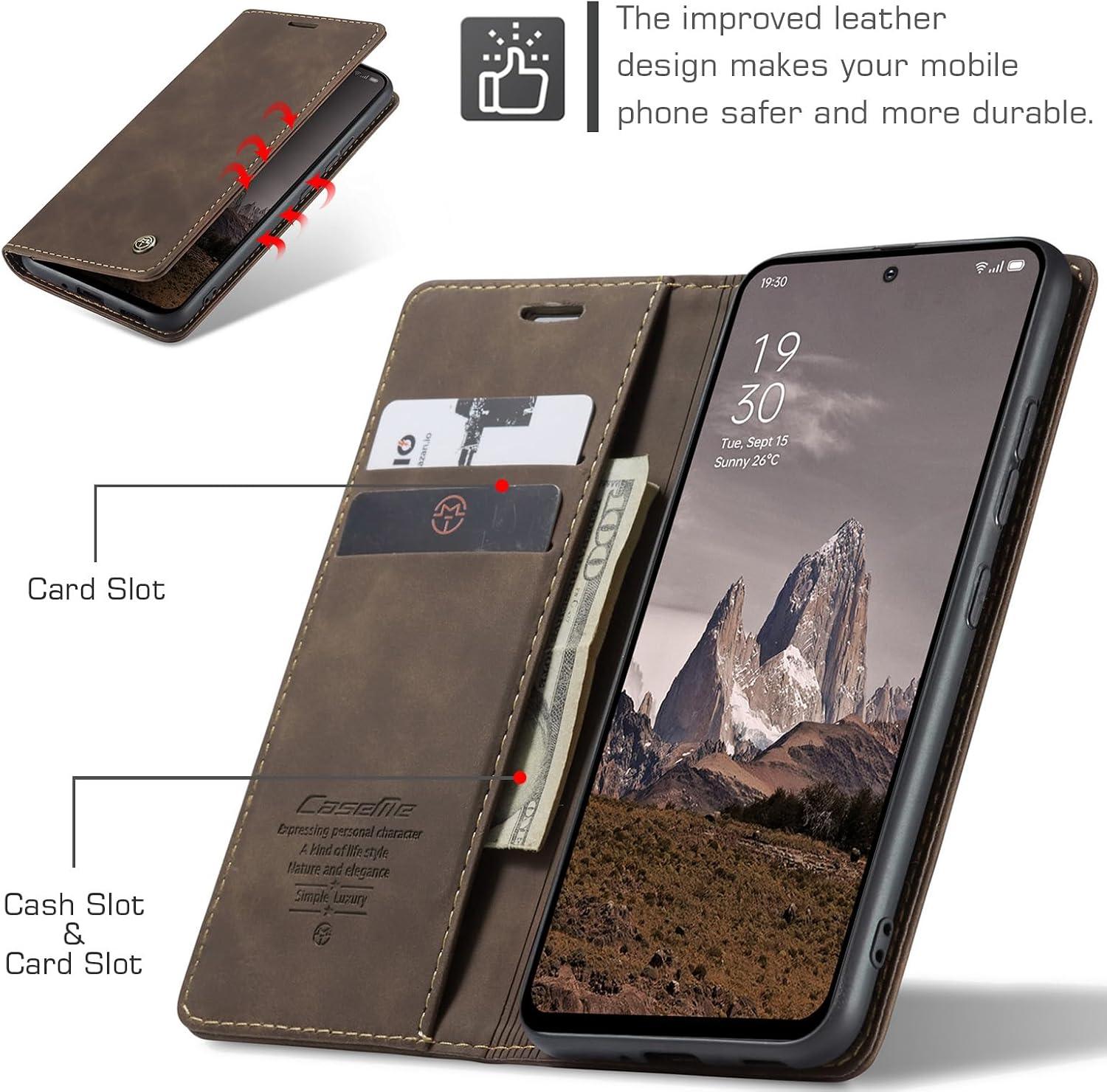 Detalle 2 de Cracedily Oppo Reno12 5G Hülle 1 Kartenfach