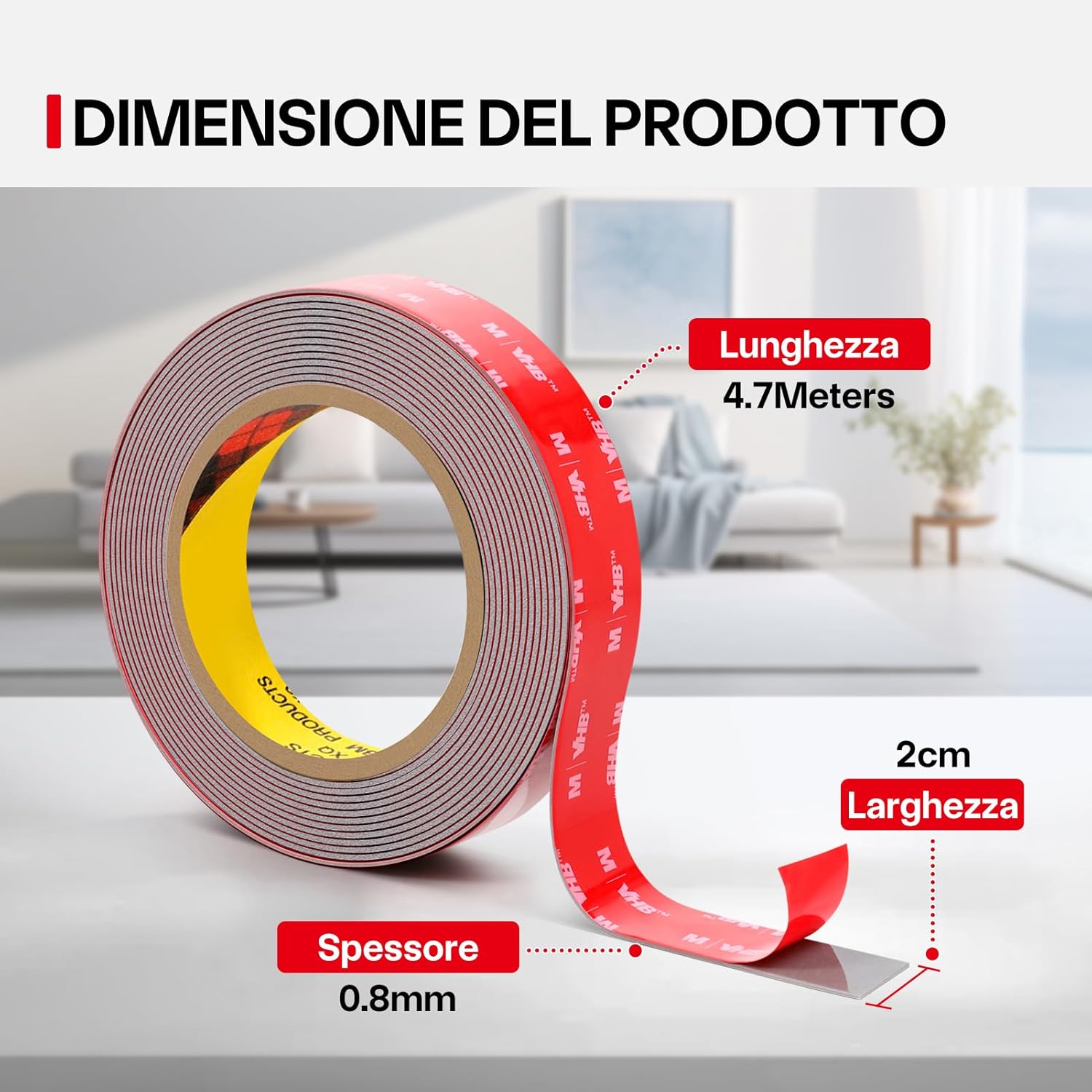 Thumbnail 1 de FIXCHORD 3M Nastro Biadesivo Extra Forte: forte adesione per montaggi pesanti e decorazioni interne/esterno