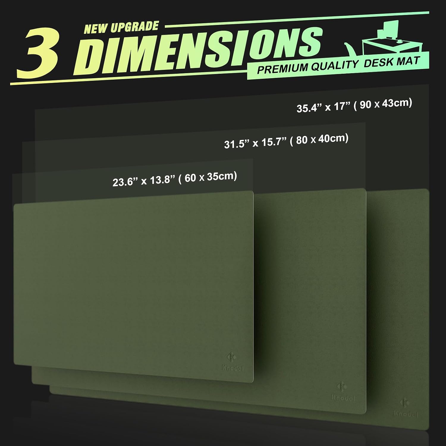 Thumbnail 6 de K KNODEL Schreibtischmatte doppelseitig dunkelgrün 43 x 90 cm – schützende Unterlage für Büro & Zuhause