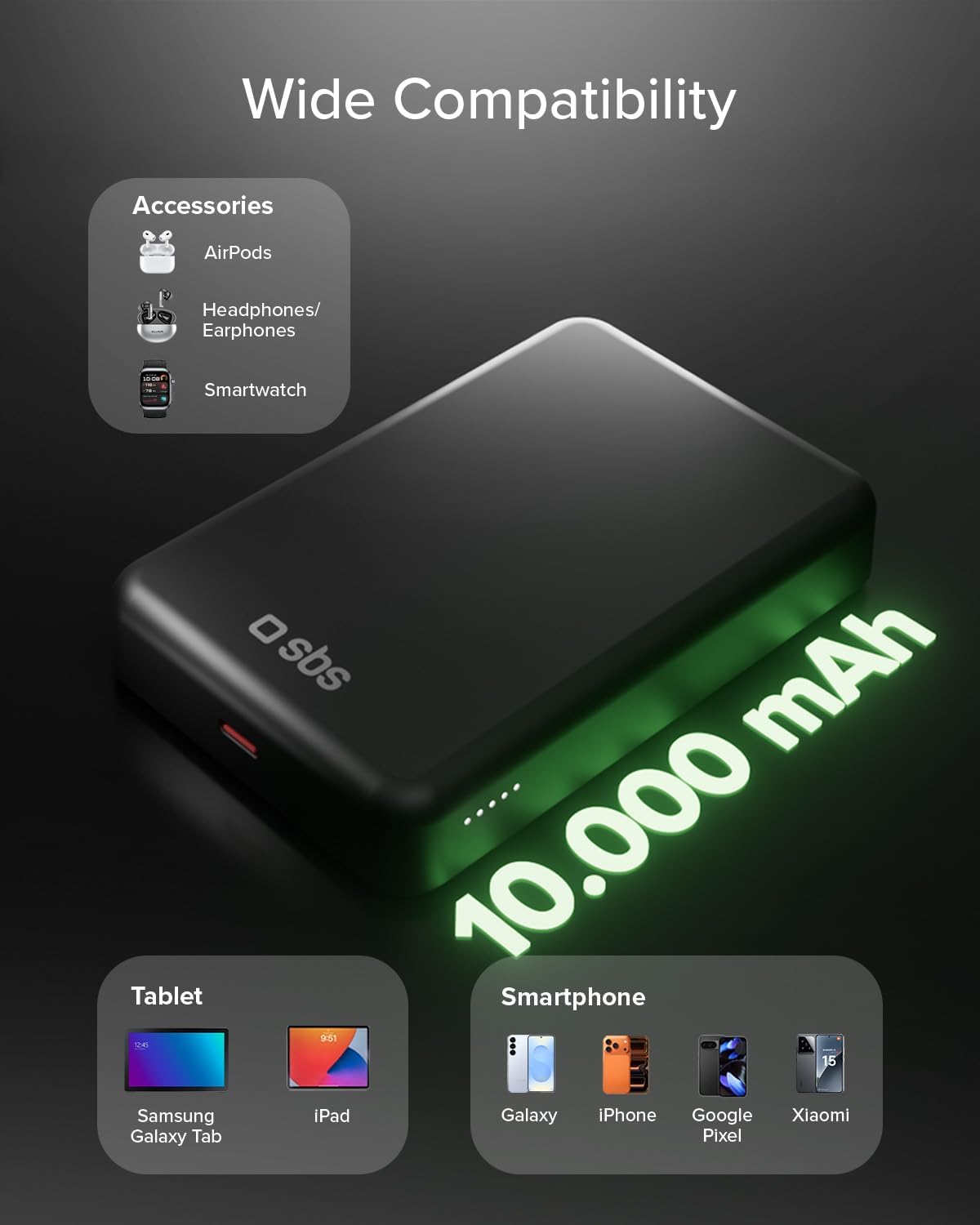 Thumbnail 2 de SBS Qi2 Power Mag 10K Batterie externe Qi2