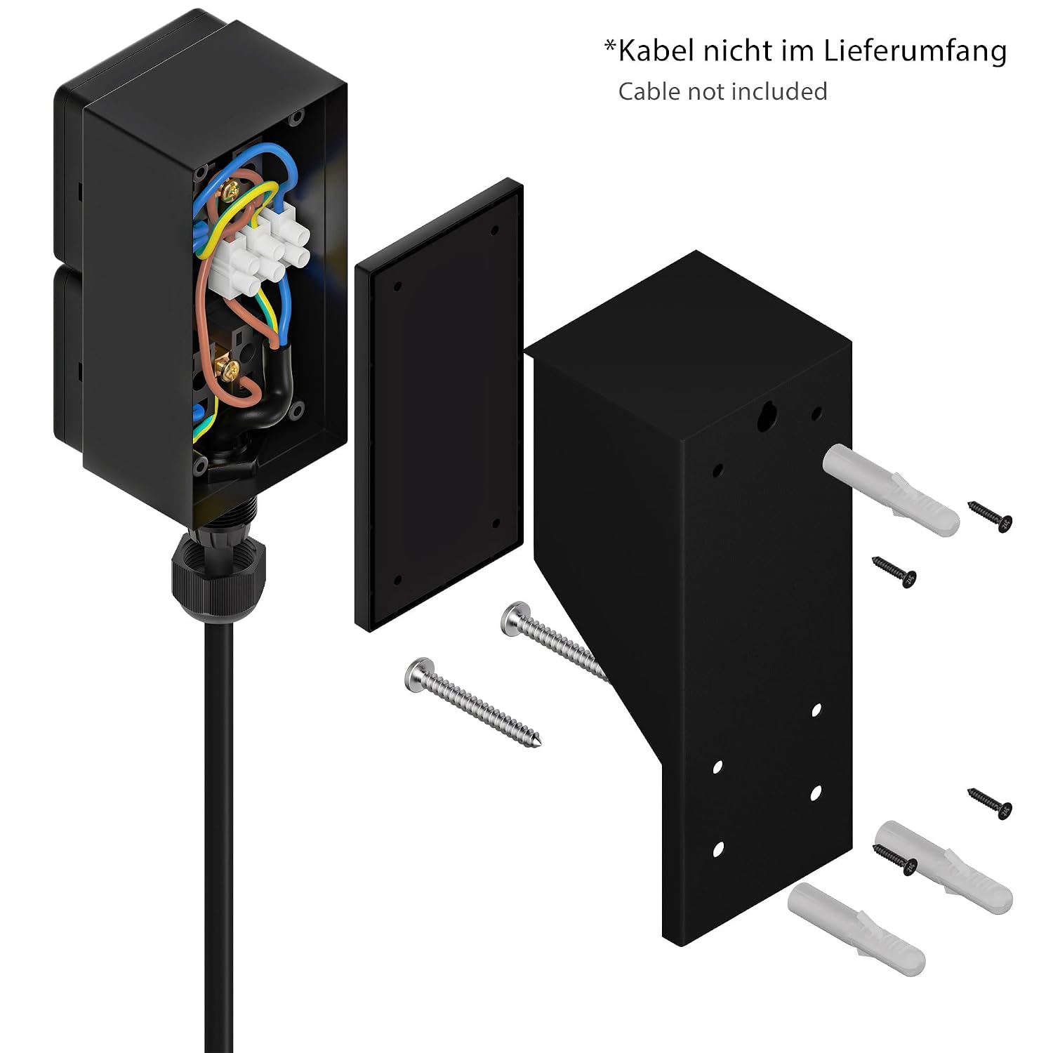 Detalle de Aufputz Steckdose PIWI außen IP44 2-fach schwarz