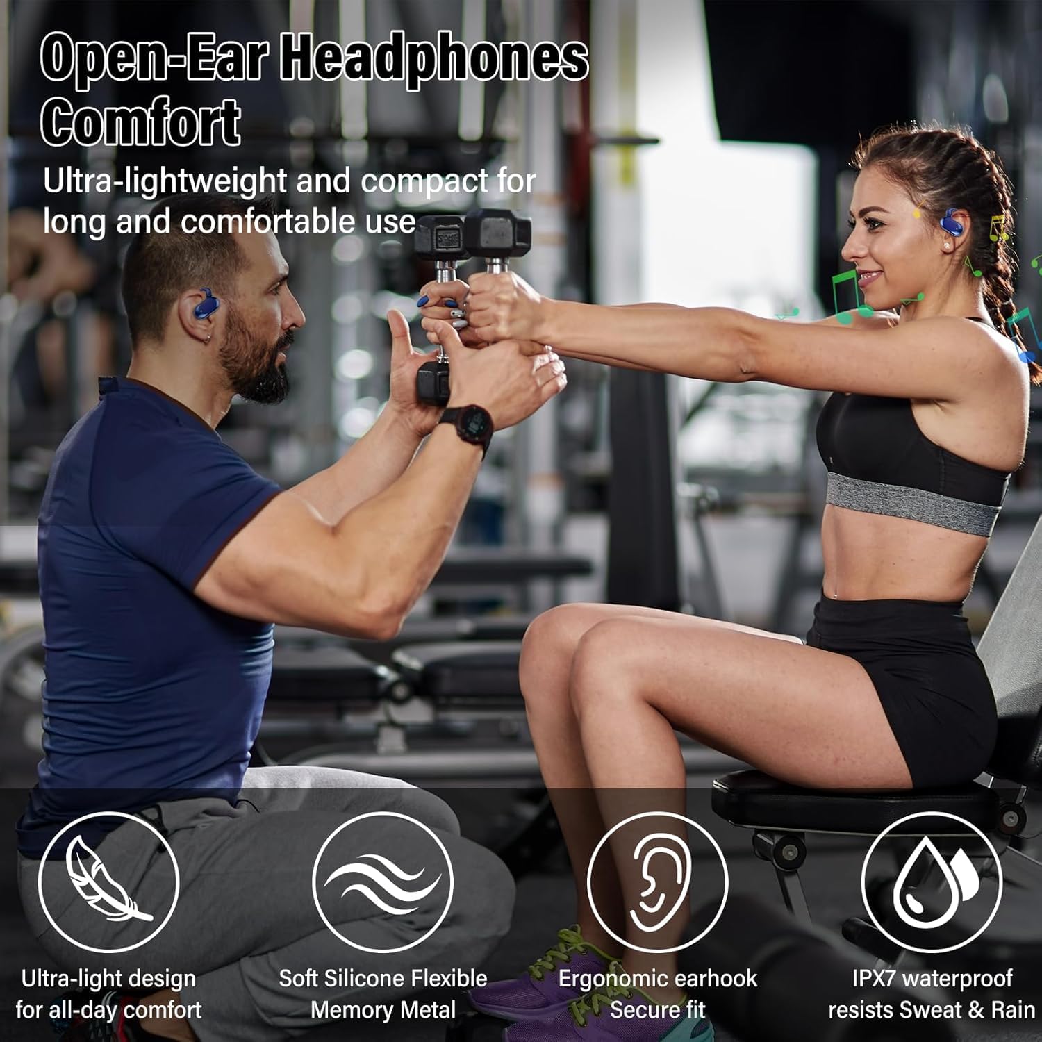 Thumbnail 5 de Open Ear Headphones with Bone Conduction (G219) – IPX7, 36H Playtime, ENC Mics