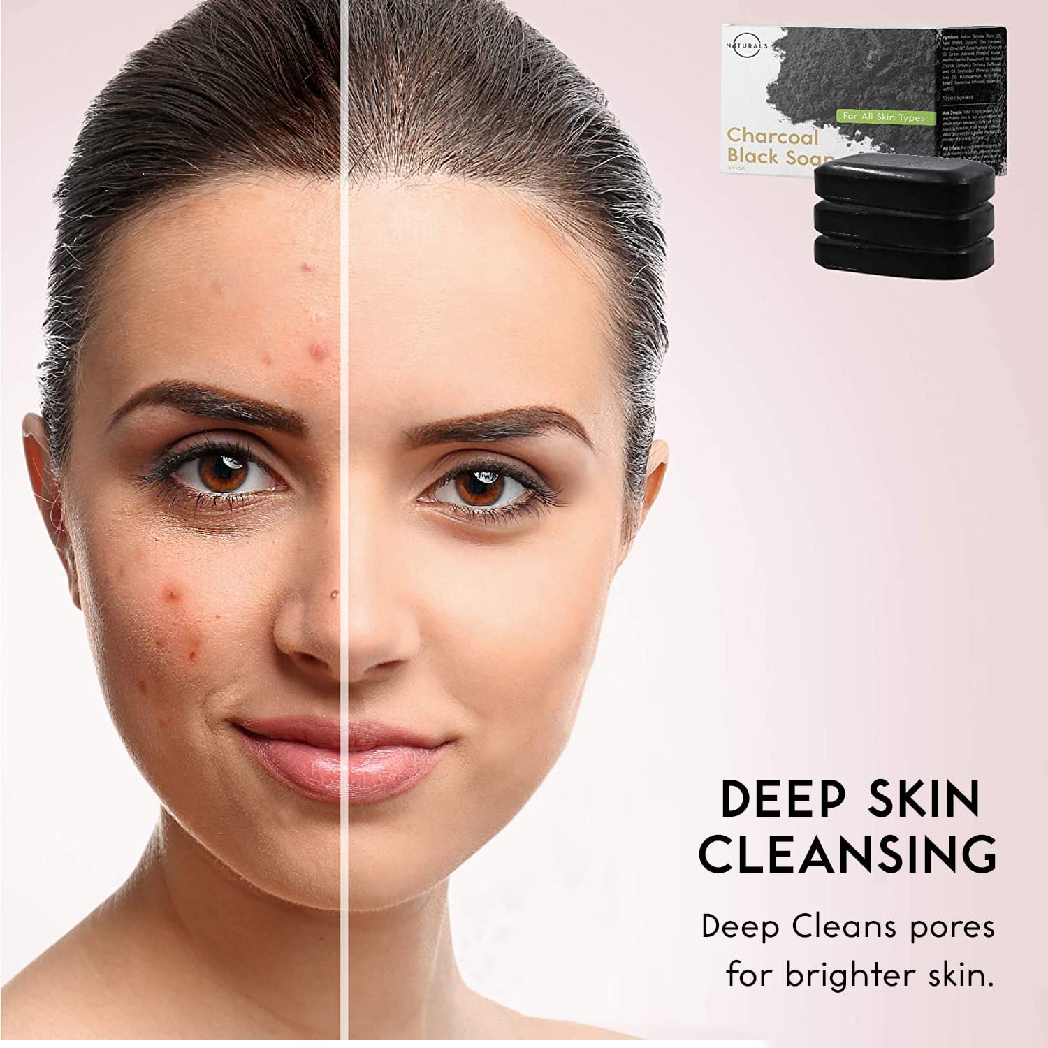Detalle 2 de Aktivkohle Schwarze Seife Festes Duschgel – Naturkosmetik, vegan, 342 g