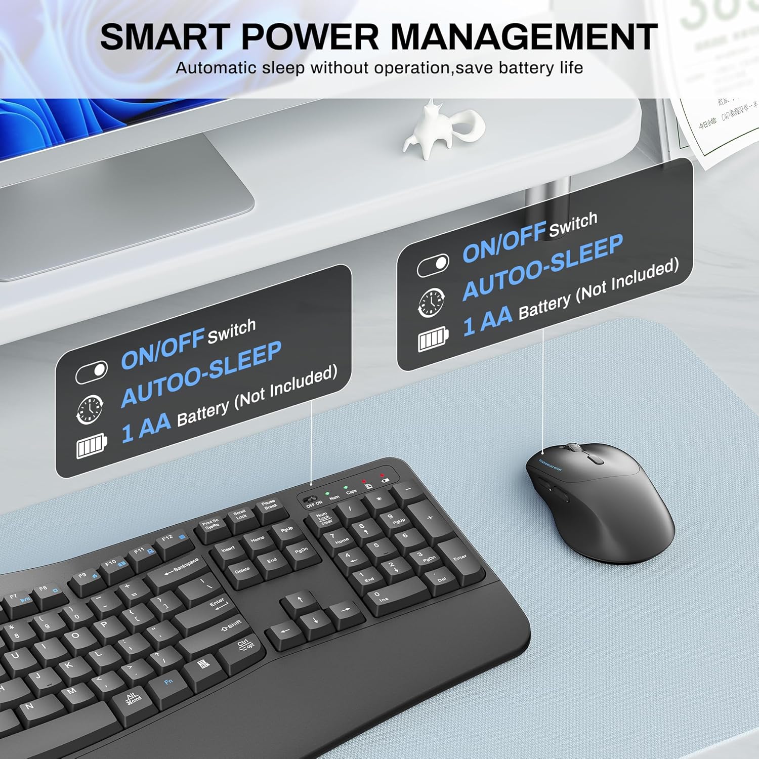 Thumbnail 4 de Wireless Keyboard and Mouse 3 DPI ⌨